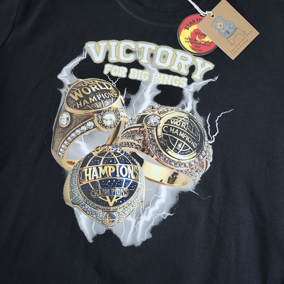 Men's Black Victory Graphic T-Shirt with Gold Accents - Picture 2 of 6